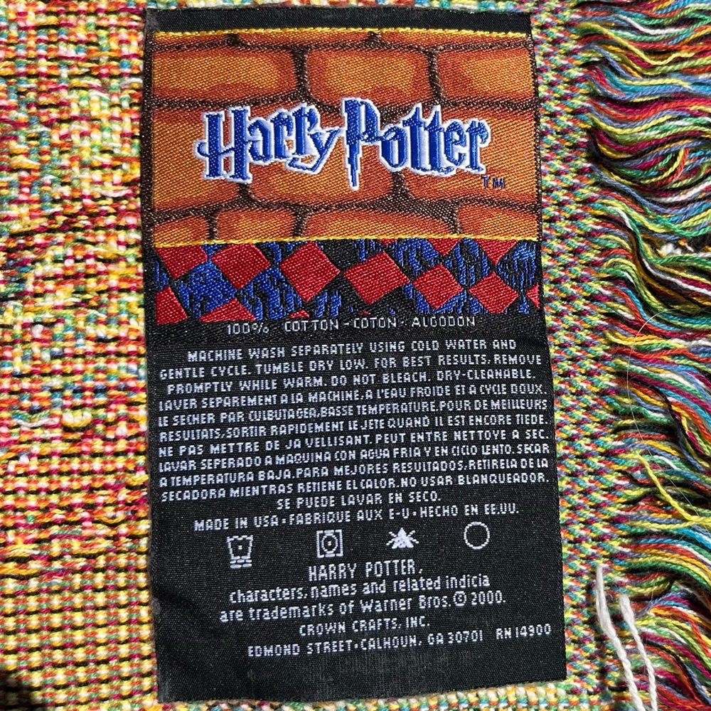 Vintage Harry Potter Journey to Hogwarts Woven Tapestry Blanket Throw - Picture 5 of 12